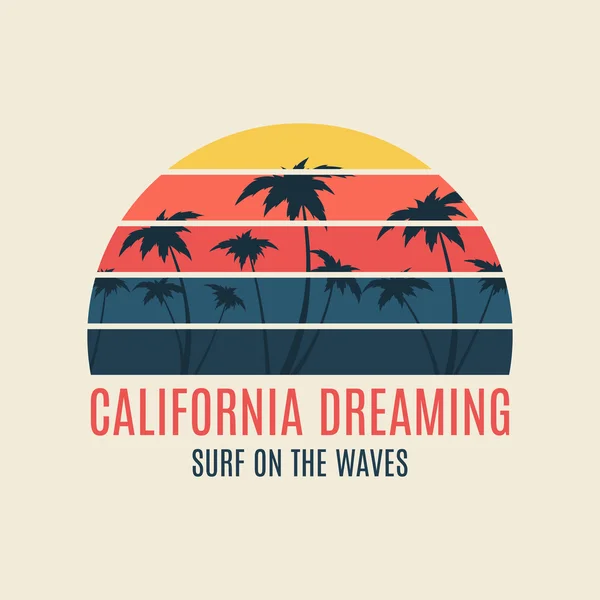 California sörf illüstrasyon tipografi