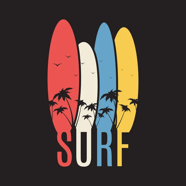 Surf illustratie typografie Vectorbeelden