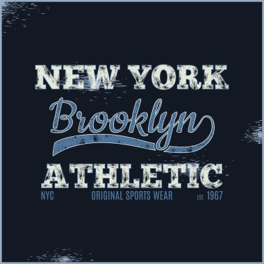 Brooklyn atletik spor Nyc tipografi