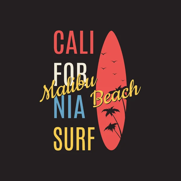 Tipografía de ilustración de surf de California — Vector de stock