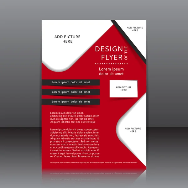 Vector ontwerp van de rode flyer met zwarte elementen — Stockvector