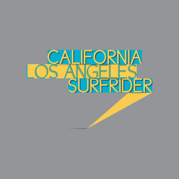 California surfrider illustrazione tipografia — Vettoriale Stock