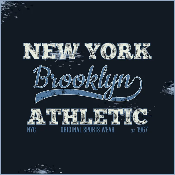 Brooklyn Athletic sport NYC tipografia —  Vetores de Stock