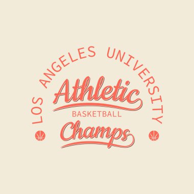 Tipografi için atletik basketbol champs damgasını