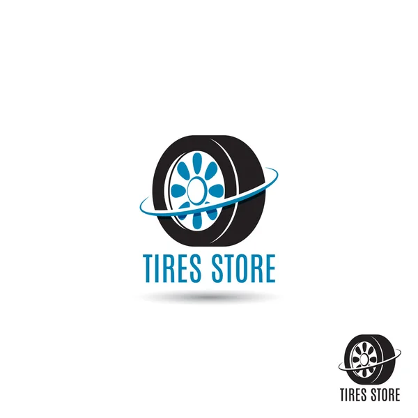 Modelo de vetor do logotipo da loja de pneus — Vetor de Stock
