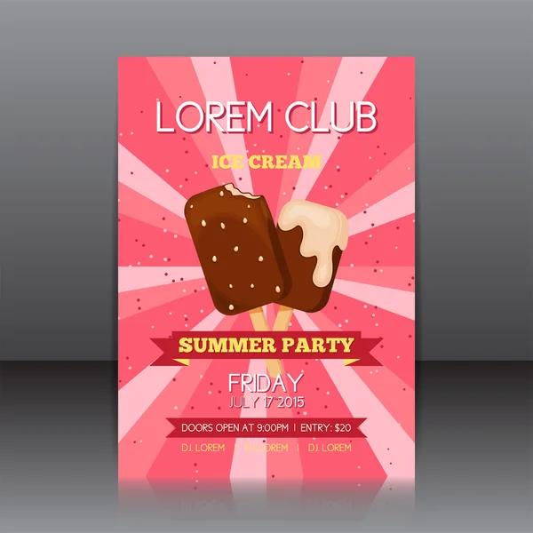 Vector ontwerp van de flyer voor zomer partij — Stockvector