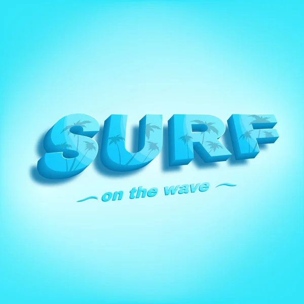 Vector illustration of surf on the wave — Stock Vector