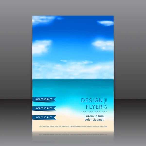Blurred summer flyer with seashore — Stock Vector