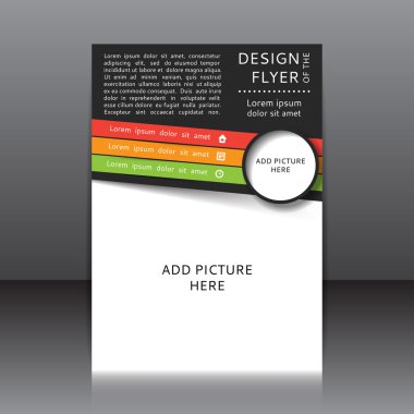 Vector design of the flyer with color elements and places for images