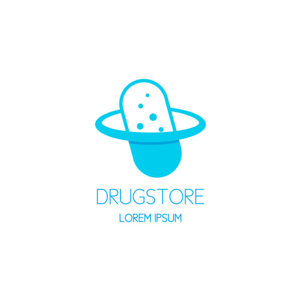 Concept logo of drugstore in the form of the pill