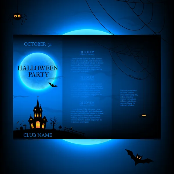 Cadılar Bayramı için broşür vektör tasarımı — Stok Vektör