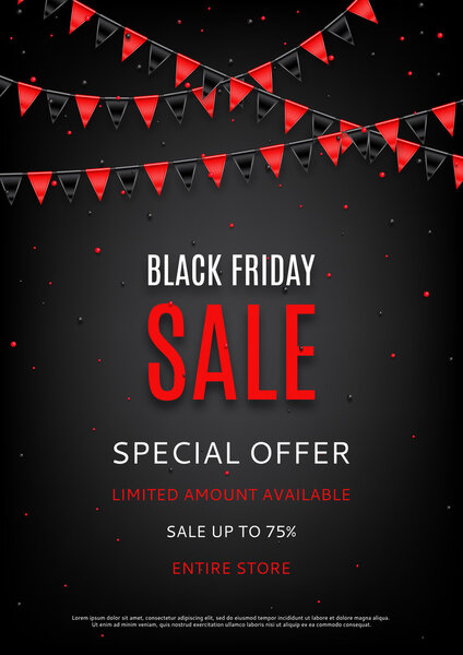 Дизайн флаера распродажи "Черная пятница"

