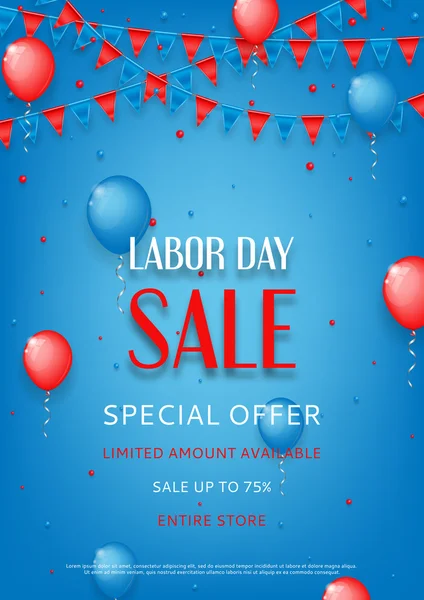 Labor Day sale szórólap tervezés — Stock Vector