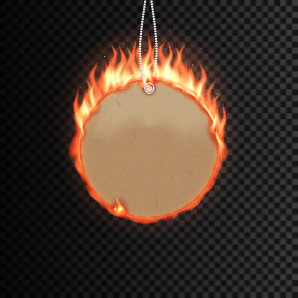 Şablon bir vektör yangın label /