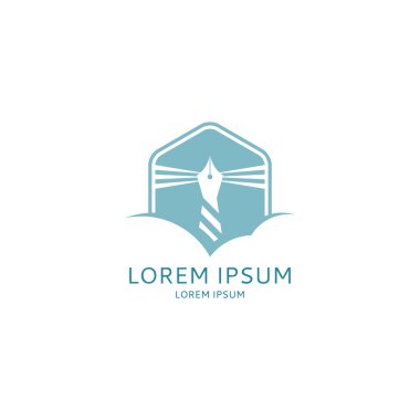 Avukat dolma kalem ile logo vektör kavramı