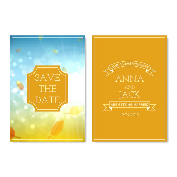 Design of the wedding invitation cards — Stock Vector