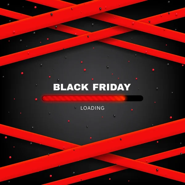 Design de cartaz de venda Black Friday com barra de carregamento ilustração vetorial — Vetor de Stock