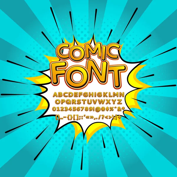 Comic Pop Art Comic Font Vektor Illustration — Stockvektor