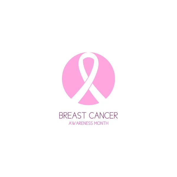 Illustration vectorielle du logo du ruban de sensibilisation au cancer du sein — Image vectorielle
