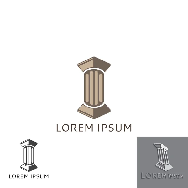 Lawyer logo in the form of greece column — Stock Vector