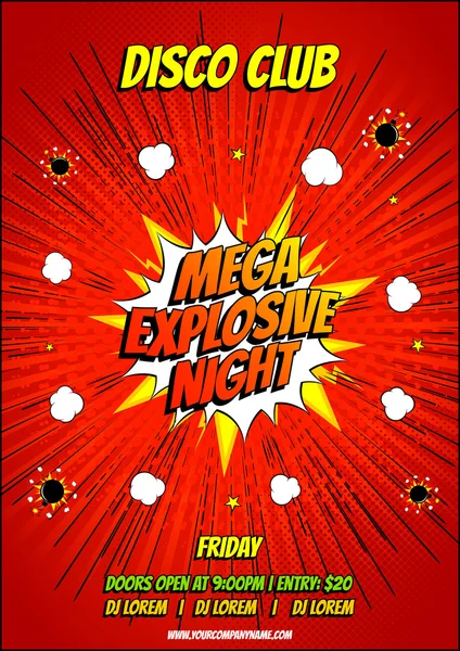 Pop sanat tarzı disko partisi el ilanı tasarımı