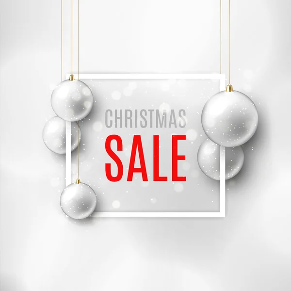 Banner de vector de venta de Navidad con juguetes de Navidad — Vector de stock