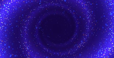 Parlak renkli tünel ya da solucan deliği. Üç boyutlu soyut girdap ya da renkli benek desenli girdap tüneli. Fütürist veri akışı ya da zaman sıçraması. Vektör İllüstrasyonu.