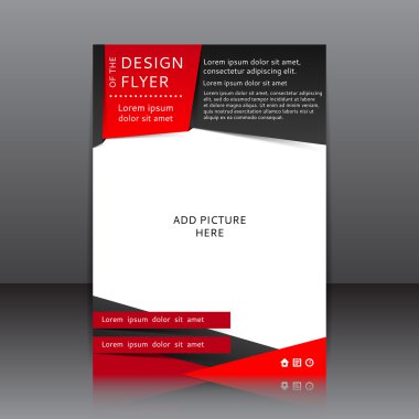 Tasarım siyah el ilanı vektör illüstrasyon kırmızı beyaz öğeleri ve resimler için yer