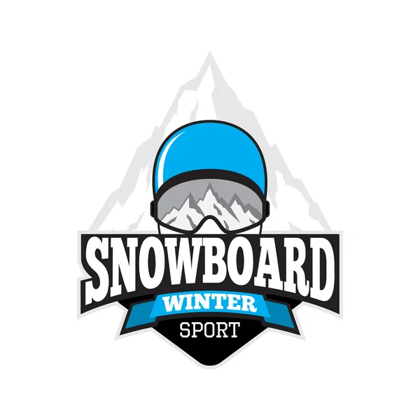 Vector label of snowboard — Stock Vector