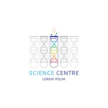 DNA logo şablonu test tüpü ile