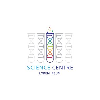 DNA logo template with the test tube clipart
