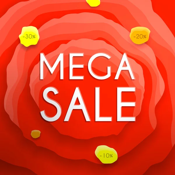 Design of the mega sale banner — Stock Vector