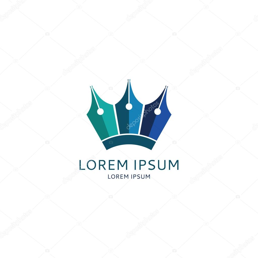 Concept of logo of lawyer with fountain pens