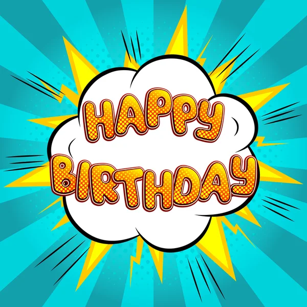 Funny card to birthday in pop art style — Stock Vector