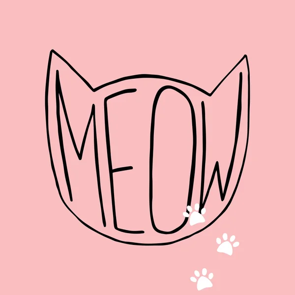 Vector print meow para tipografía — Vector de stock