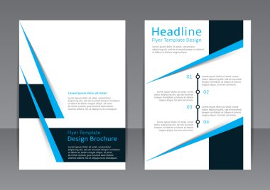 Beyaz-mavi el ilanı, kapağı, broşür, poster, rapor vektör tasarımı