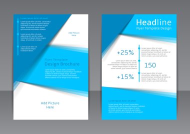 Açık mavi el ilanı, kapağı, broşür, poster, rapor vektör tasarımı