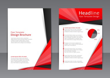 Kırmızı ve siyah el ilanı, kapağı, broşür, poster, rapor vektör tasarımı