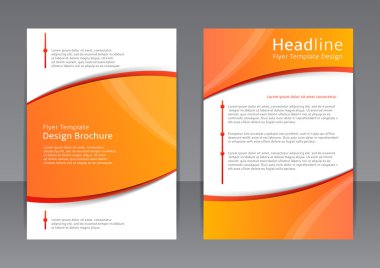 Turuncu el ilanı, kapağı, broşür, poster, rapor vektör tasarımı