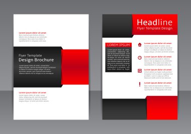 Kırmızı ve siyah el ilanı, kapağı, broşür, poster, rapor vektör tasarımı.