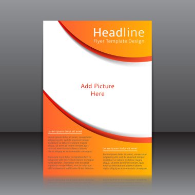 Turuncu el ilanı, kapağı, broşür, poster, rapor resim için yer ile vektör tasarımı.