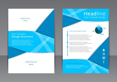 Mavi el ilanı, kapağı, broşür, poster, rapor vektör tasarımı.