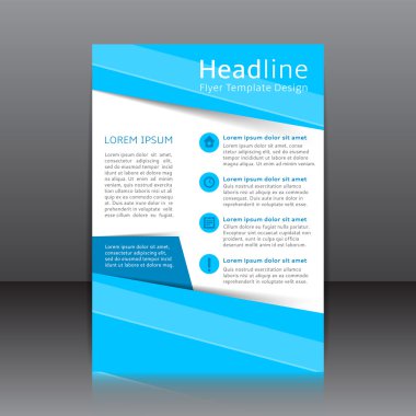 Mavi el ilanı, kapağı, broşür, poster, rapor metin için yer ile vektör tasarımı.