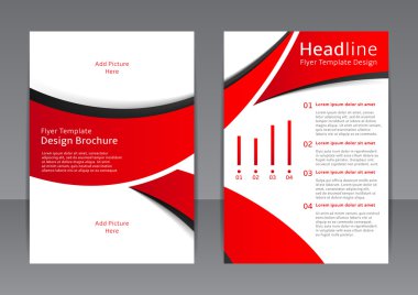 Vektör tasarımı kırmızı el ilanı, kapağı, broşür, poster, rapor