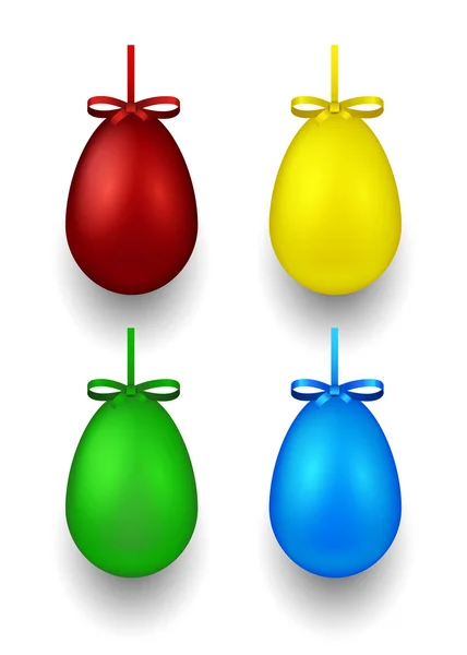 Set of 3D color eggs for Easter — Stock Vector