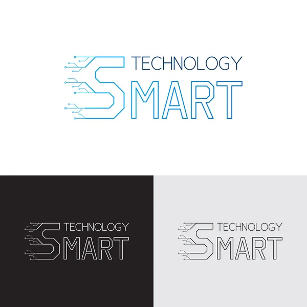 Logo of smart technology, logo of information technology — Stock Vector