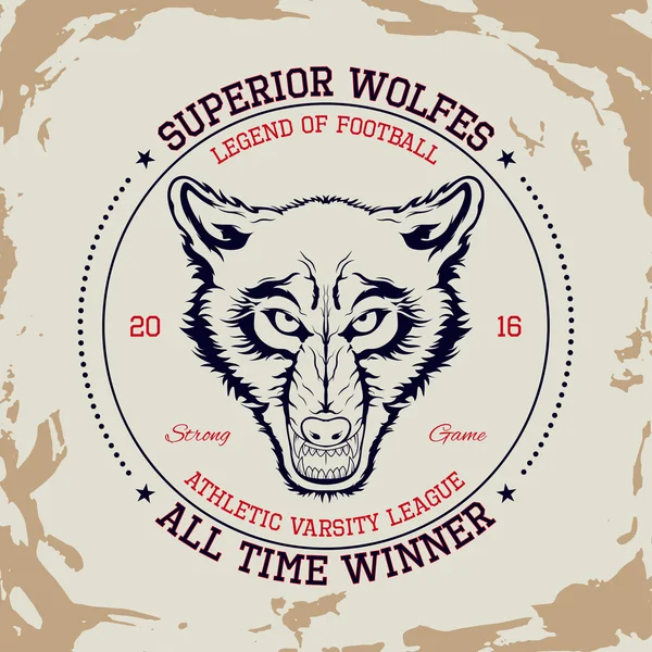 Ανώτερη wolfes t-shirt γραφικό — Διανυσματικό Αρχείο