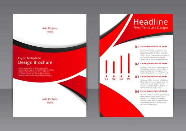 Conception vectorielle du flyer rouge, couverture, brochure, affiche, rapport — Image vectorielle