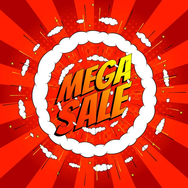 Popart mega verkoop banner — Stockvector