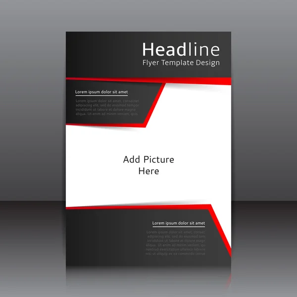 Vector ontwerp van de zwarte flyer, dekking, brochure, poster, met plaats voor foto verslag — Stockvector